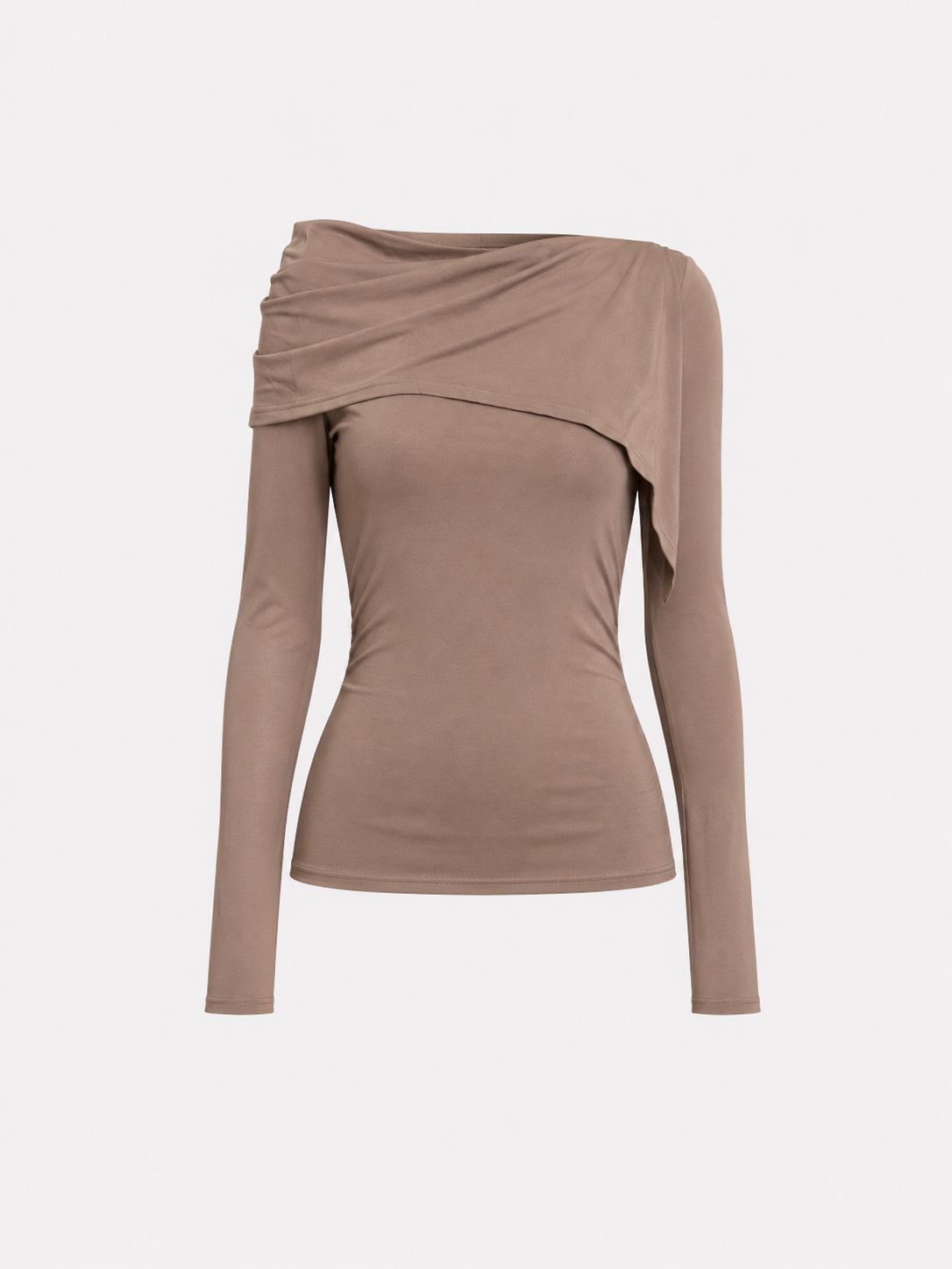 OFF SHOULDER STRETCHY TOP CAMEL | SEISHIKI STUDIO