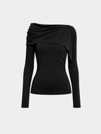 OFF SHOULDER STRETCHY TOP BLACK | SEISHIKI STUDIO