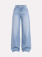 TALL STRETCHY LIGHT WASH WIDE LEG JEANS - INSEAM 86CM | SEISHIKI STUDIO