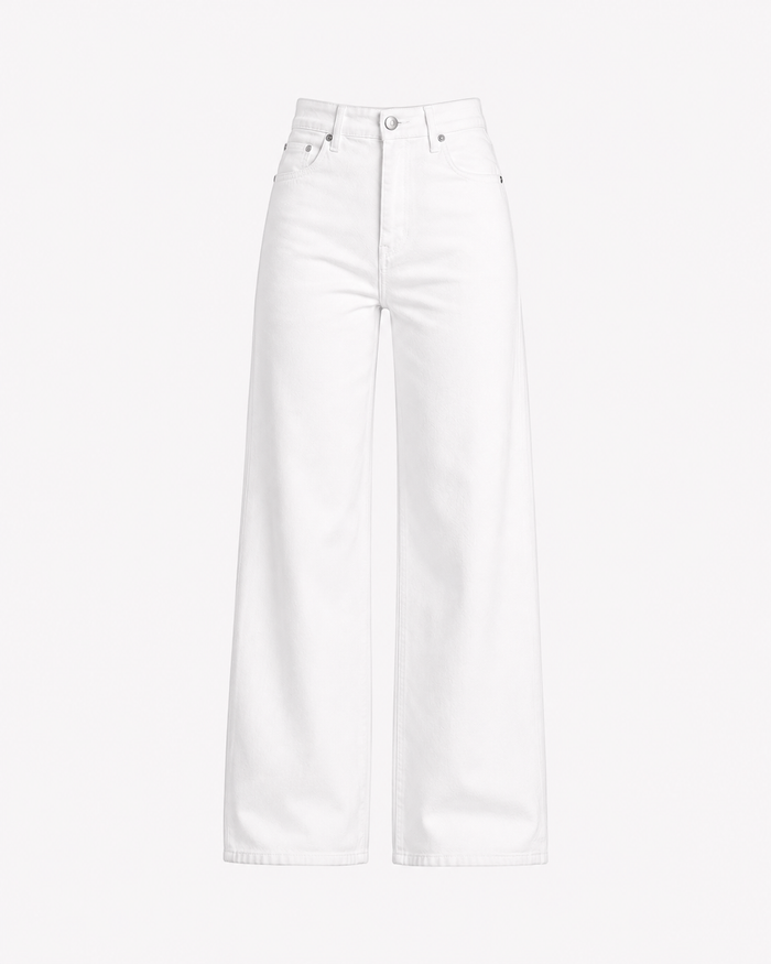 Inseam 78cm – #002 Baggy Straight Leg Stretchy Jeans White – Curvy Fit | SEISHIKI STUDIO