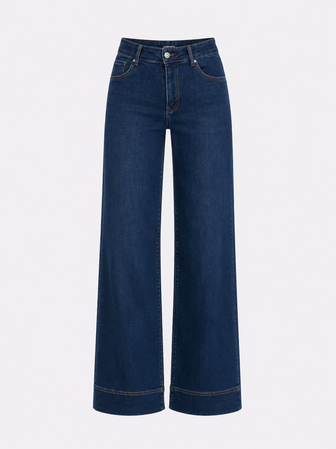 STRETCHY DARK BLUE WIDE LEG JEANS WITH RAISED BOTTOM SEAM - INSEAM 80CM | SEISHIKI STUDIO