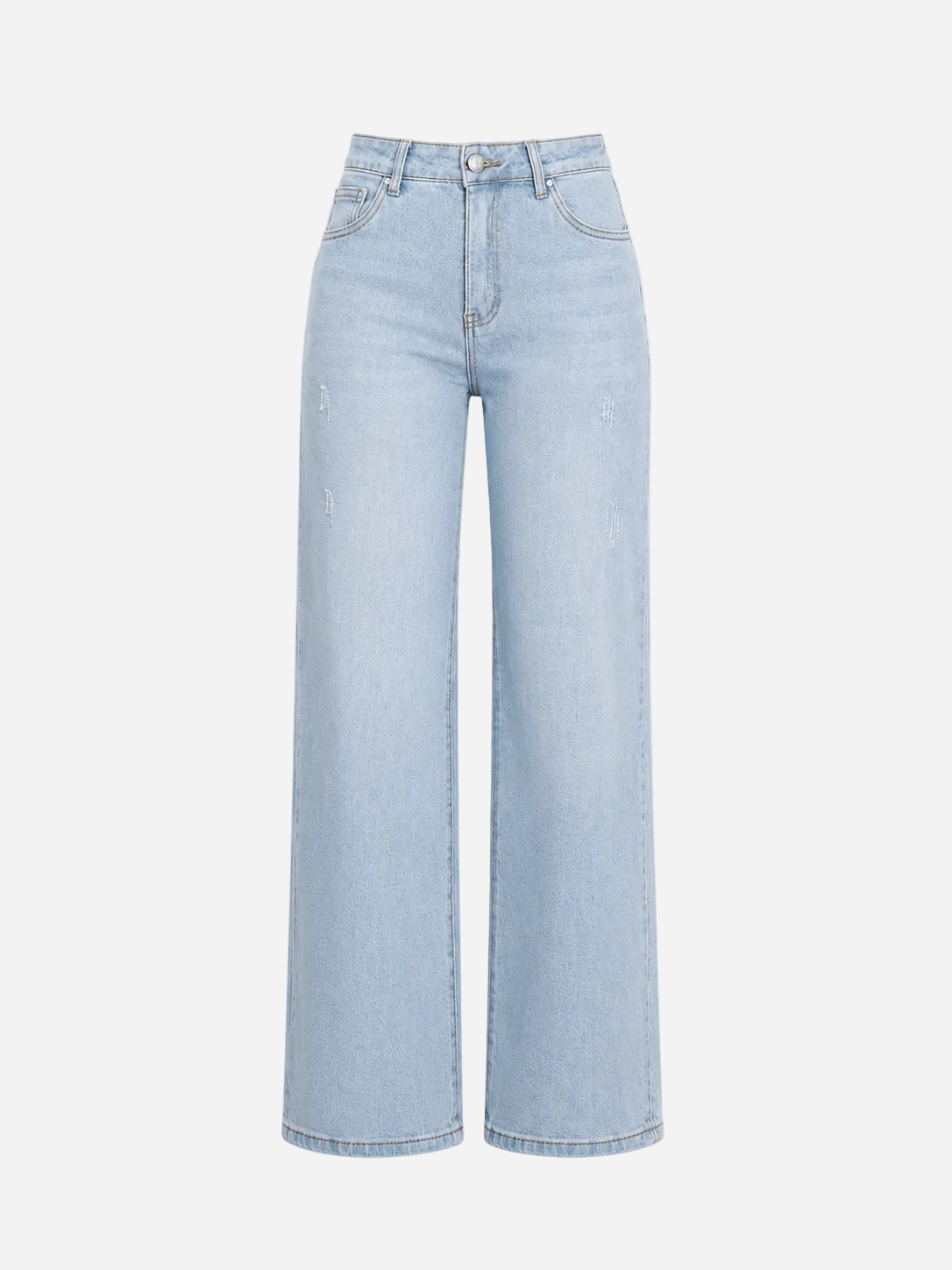 INSEAM 79CM - SUPER STRETCHY LIGHT WASH Wide Leg JEANS WITH HEART SEAMS | SEISHIKI STUDIO