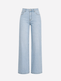 TALL - INSEAM 86CM - STRETCHY LIGHT WASH Wide Leg JEANS WITH HEART SHAPED SEAMS | SEISHIKI STUDIO