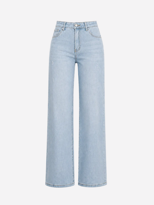 Tall – Inseam 86cm – Stretchy Light Wash Wide Leg Jeans with Heart Shaped Seams – Curvy Fit