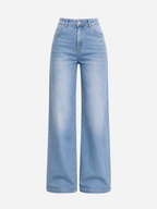 LIGHT STRETCH HIGH WAIST WIDE LEG JEANS LIGHT WASH - INSEAM 81CM | SEISHIKI STUDIO