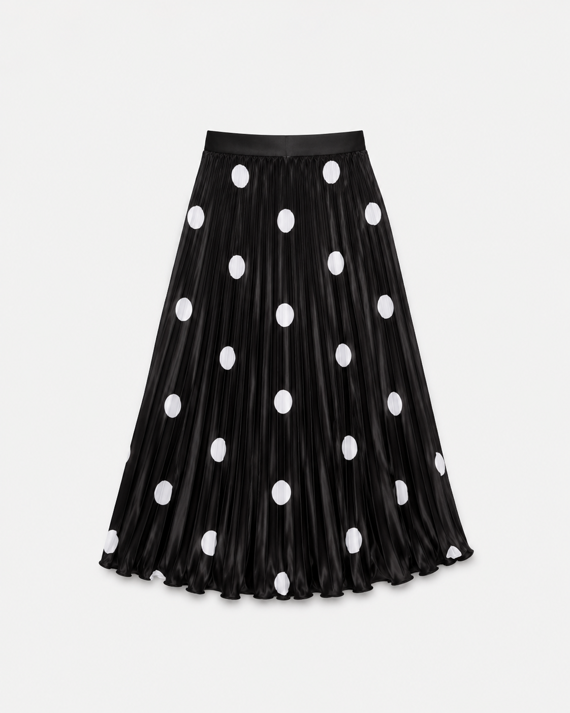 SEISHIKI STUDIO super stretchy flowy polkadot skirt black