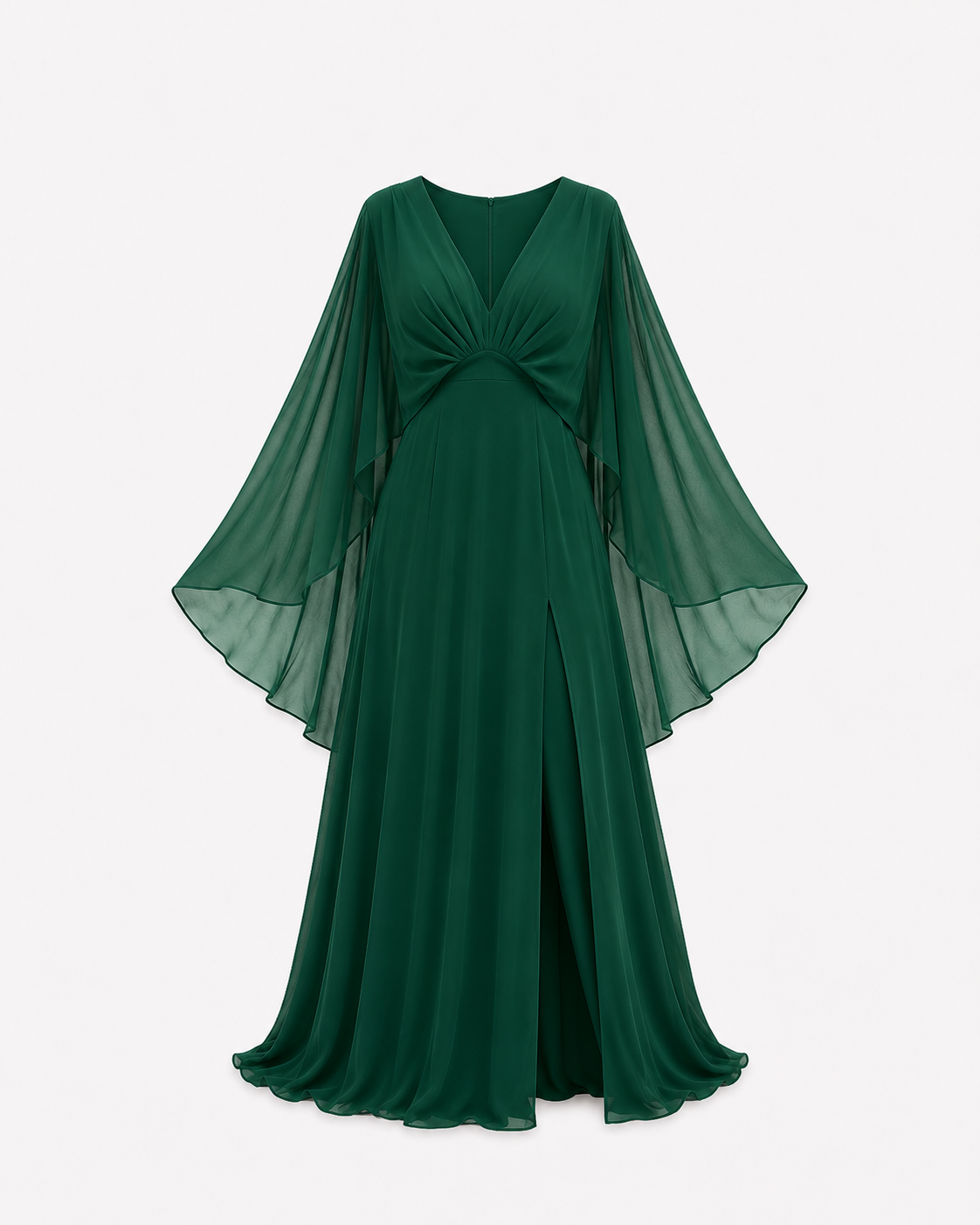 Plus Size Cape Sleeve Maxi Dress Green | SEISHIKI STUDIO