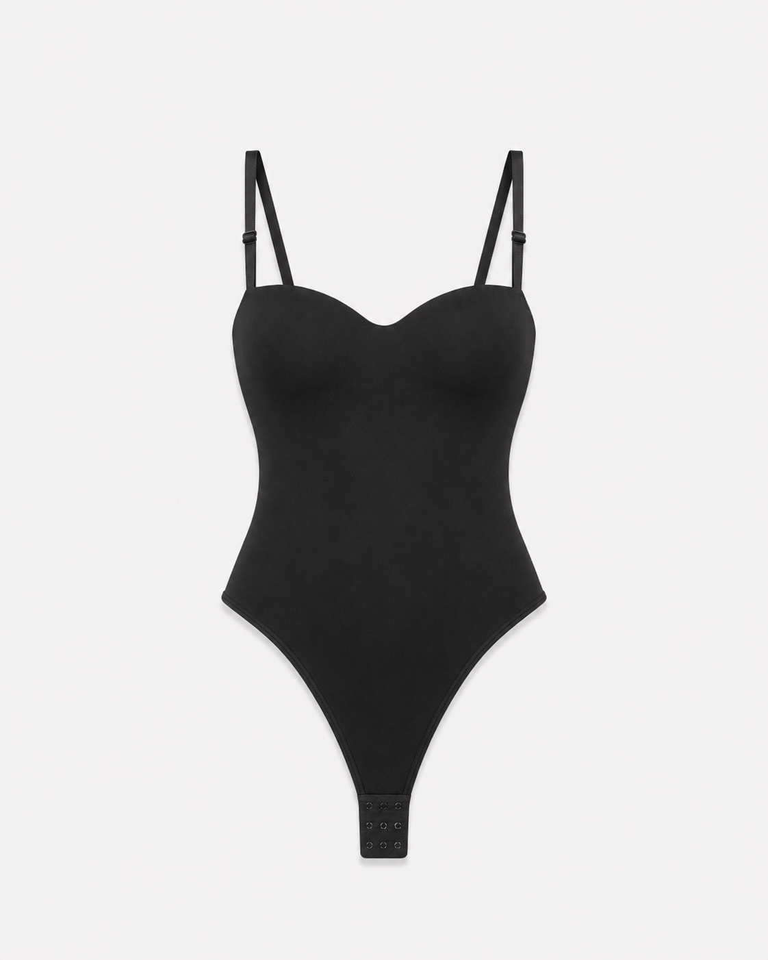 sleek bodysuit with cups and adjustable straps black | SEISHIKI STUDIO