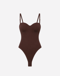 Sleek Bodysuit with Cups and Adjustable Straps Brown – SEISHIKI STUDIO
