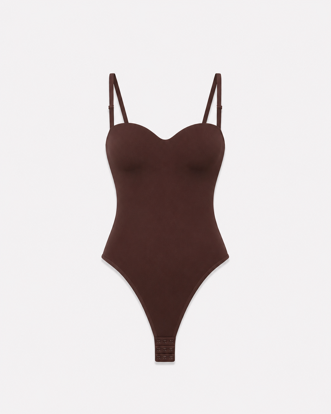 sleek bodysuit with cups and adjustable straps brown | SEISHIKI STUDIO