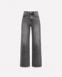 BUTTER FLEX - SUPER STRETCH High Waist Dark Grey Wide Leg Jeans - INSEAM 78CM | SEISHIKI STUDIO