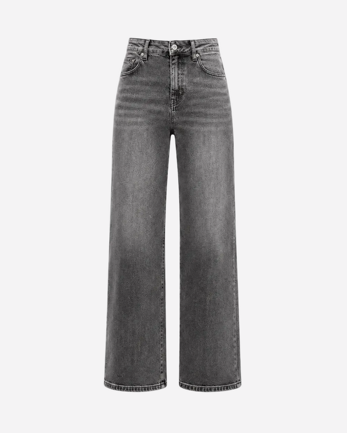 Inseam 79cm – Butter Flex - Super Stretch High Waist Dark Grey Wide Leg Jeans – Curvy Fit | SEISHIKI STUDIO