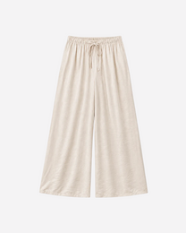 Flowy Drawstring Wide Leg Trousers Cream | SEISHIKI STUDIO