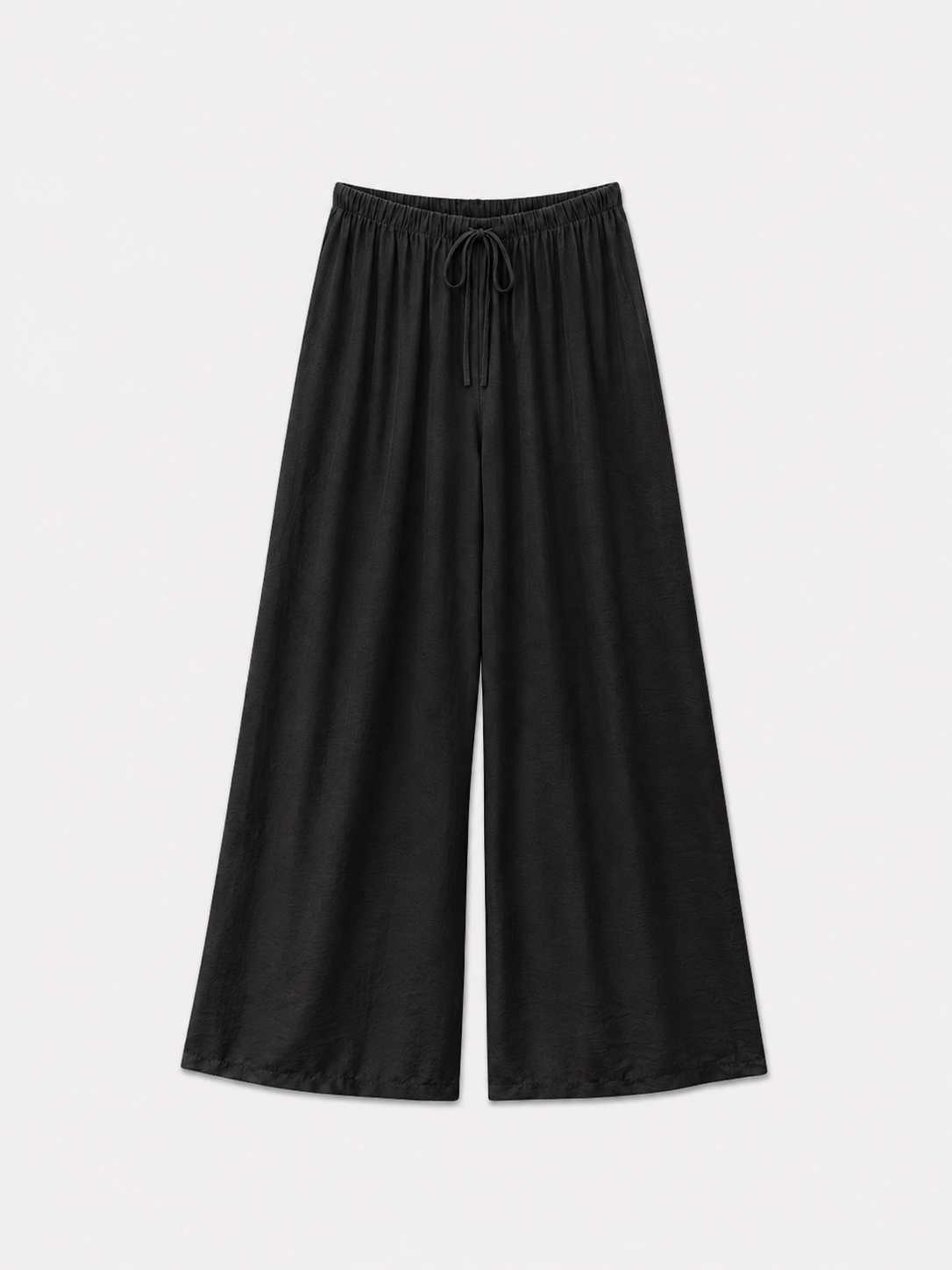 Flowy Drawstring Wide Leg Trousers Black | SEISHIKI STUDIO