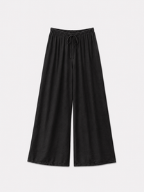 Flowy Drawstring Wide Leg Trousers Black | SEISHIKI STUDIO