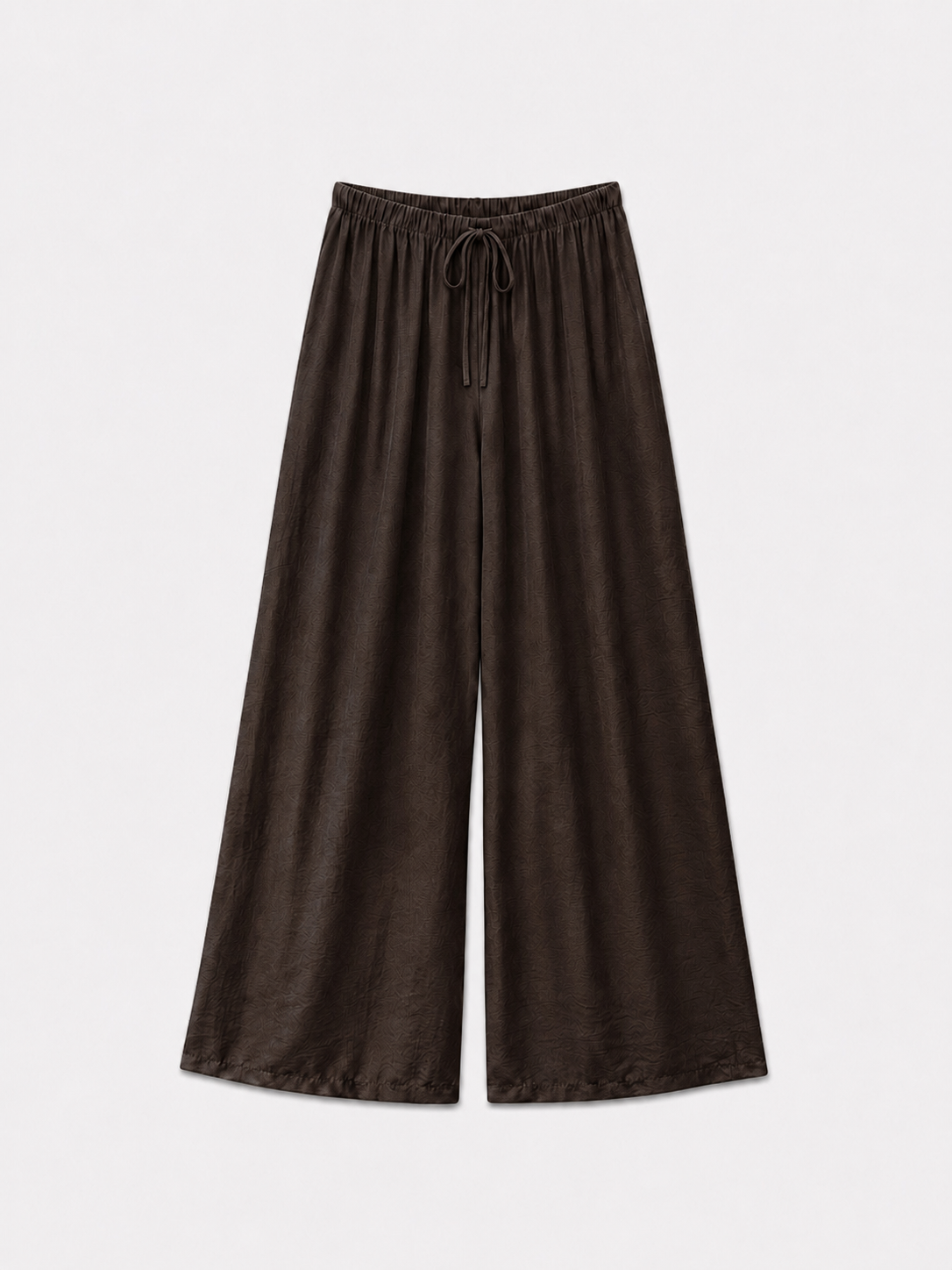 Flowy Drawstring Wide Leg Trousers Brown | SEISHIKI STUDIO