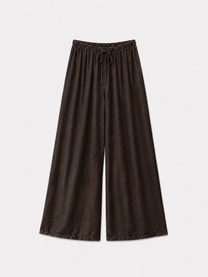Flowy Drawstring Wide Leg Trousers Brown | SEISHIKI STUDIO
