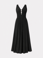 Smocked Waist Maxi Dress BLACK | SEISHIKI STUDIO