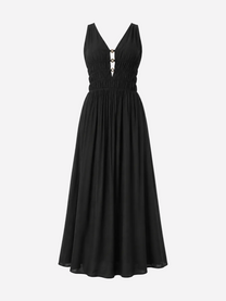 Smocked Waist Maxi Dress BLACK | SEISHIKI STUDIO