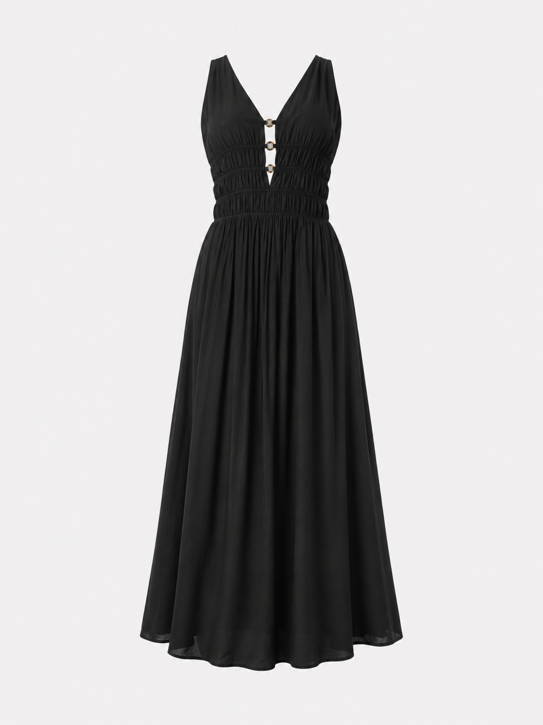 Smocked Waist Maxi Dress BLACK | SEISHIKI STUDIO
