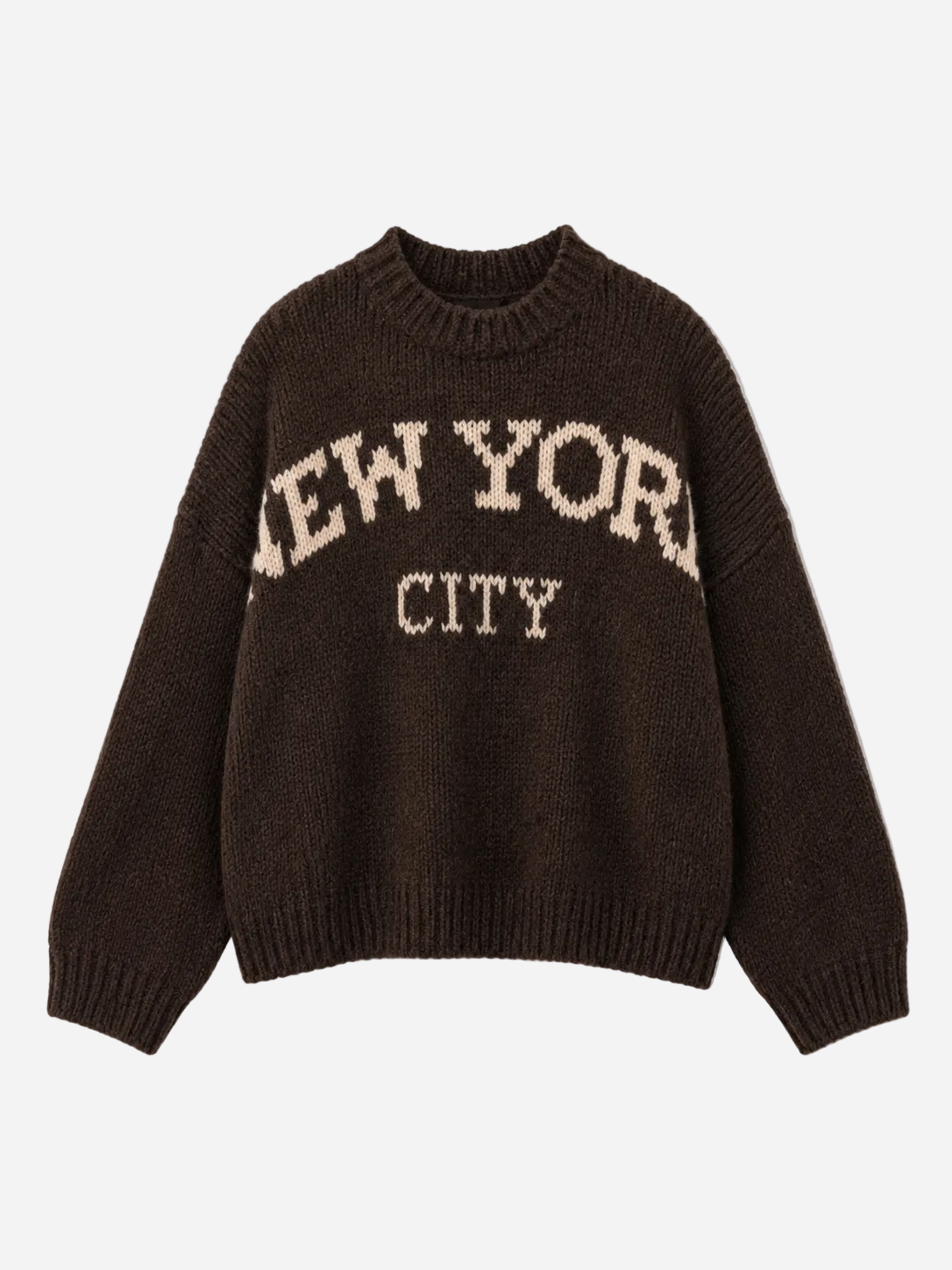 STRETCHY NEW YORK SWEATER BROWN/BEIGE | SEISHIKI STUDIO