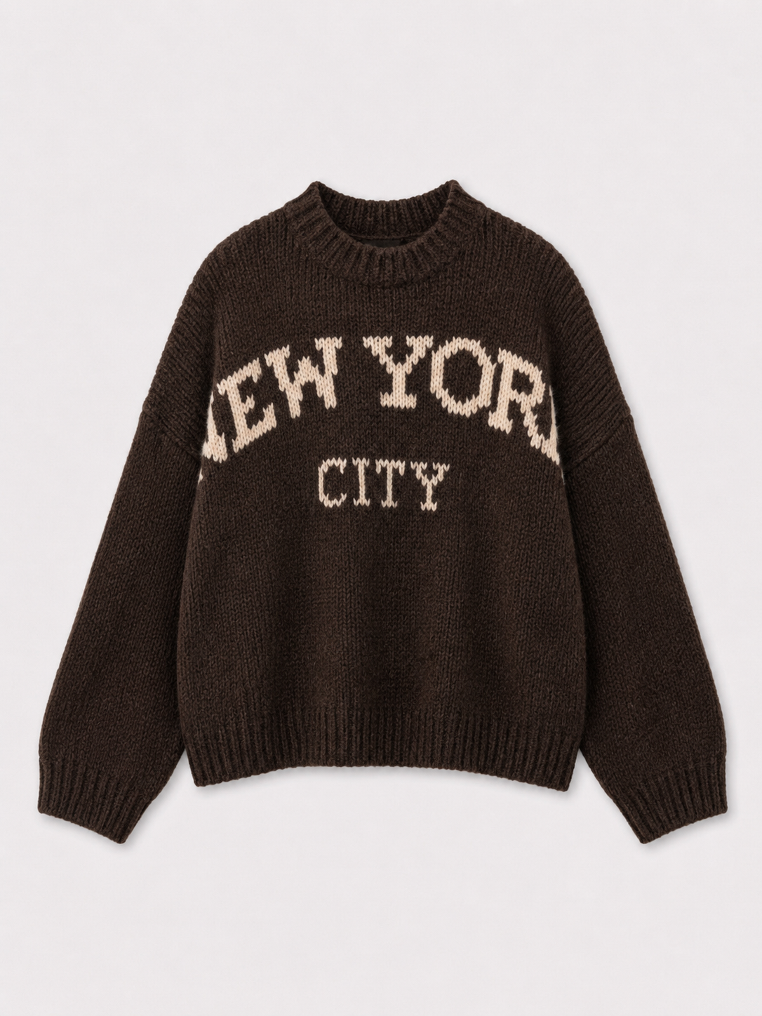 STRETCHY NEW YORK SWEATER BROWN/BEIGE | SEISHIKI STUDIO