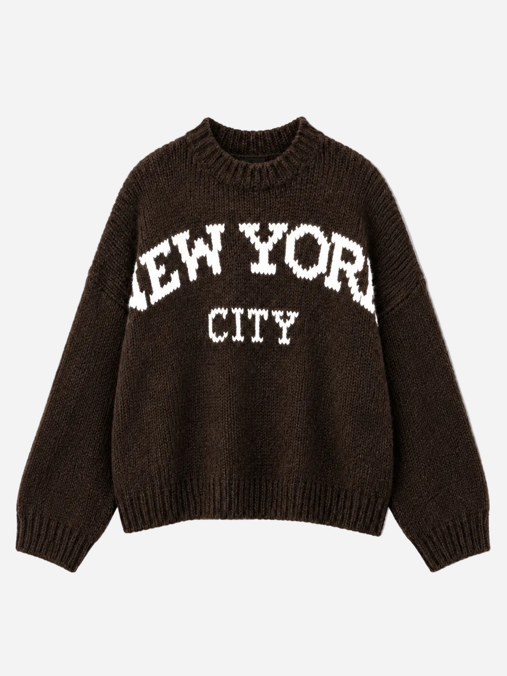 STRETCHY NEW YORK SWEATER BROWN/WHITE | SEISHIKI STUDIO