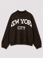 STRETCHY NEW YORK SWEATER BROWN/WHITE | SEISHIKI STUDIO