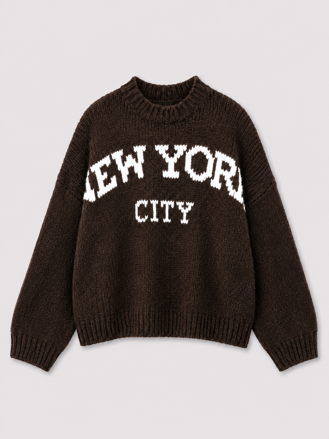 STRETCHY NEW YORK SWEATER BROWN/WHITE | SEISHIKI STUDIO