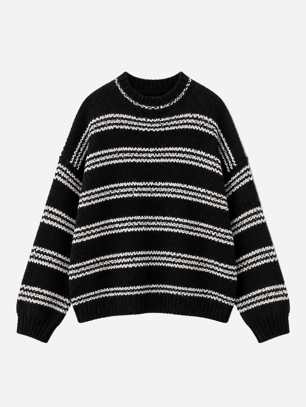 STRETCHY 3 STRIPE KNIT BLACK | SEISHIKI STUDIO