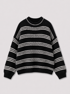 STRETCHY 3 STRIPE KNIT BLACK | SEISHIKI STUDIO