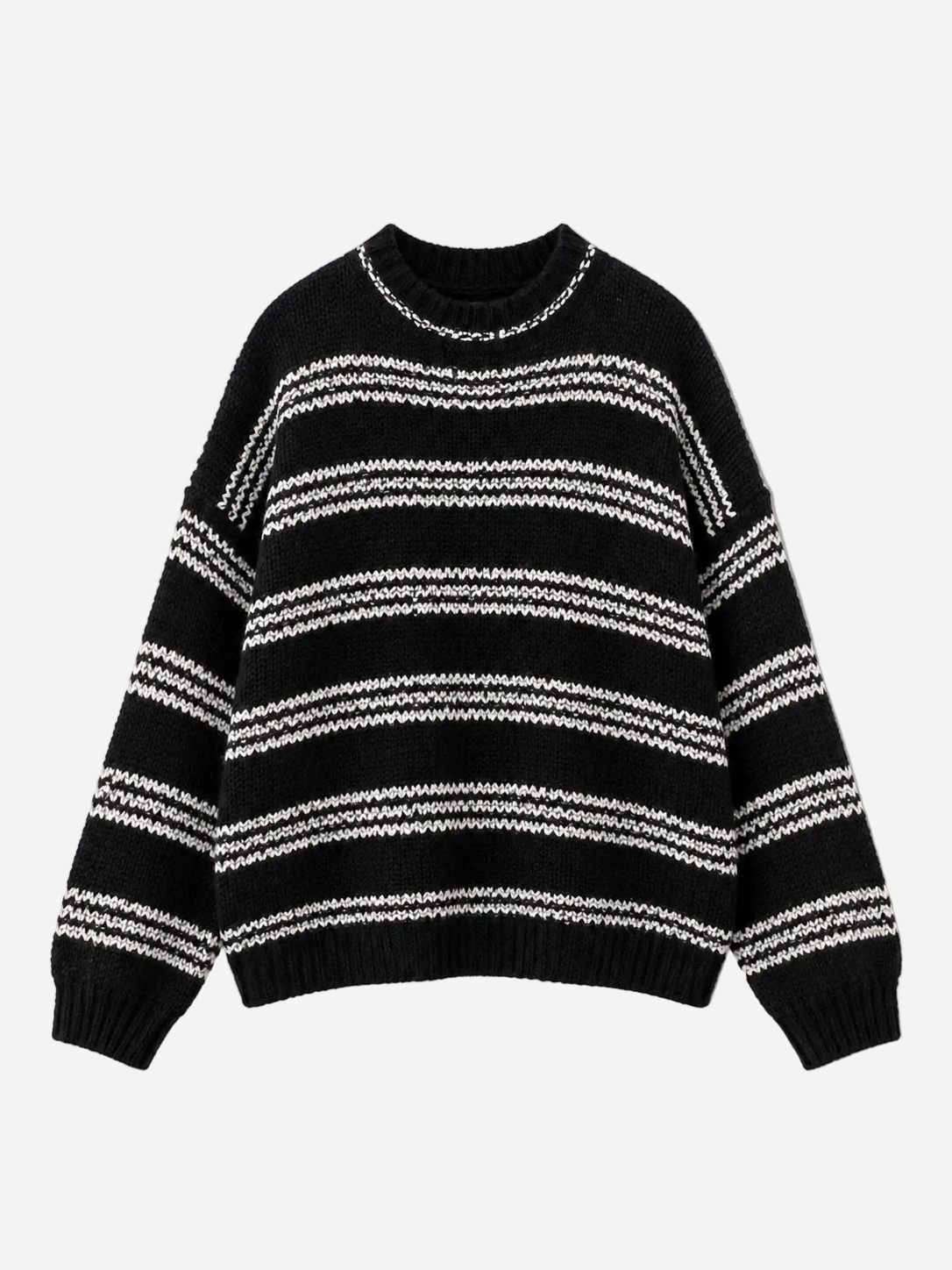 STRETCHY 3 STRIPE KNIT BLACK | SEISHIKI STUDIO