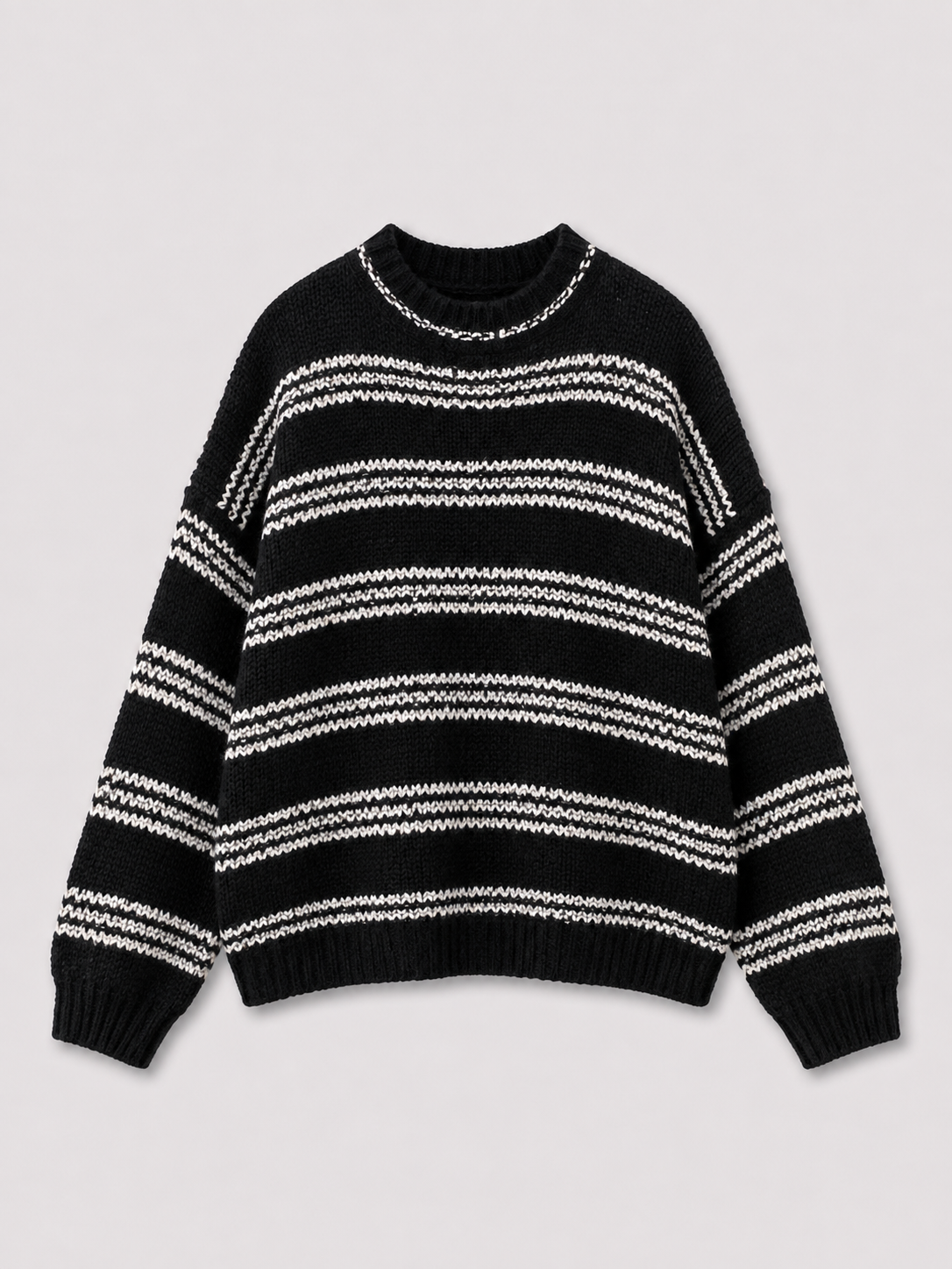 STRETCHY 3 STRIPE KNIT BLACK | SEISHIKI STUDIO