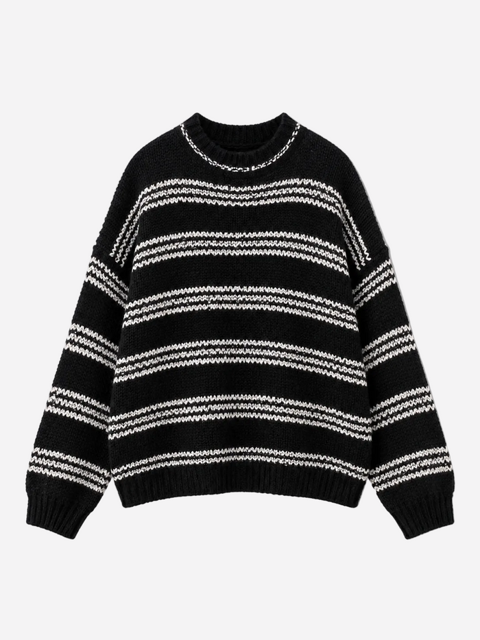 Stretchy 3 Stripe Knit Black | SEISHIKI STUDIO
