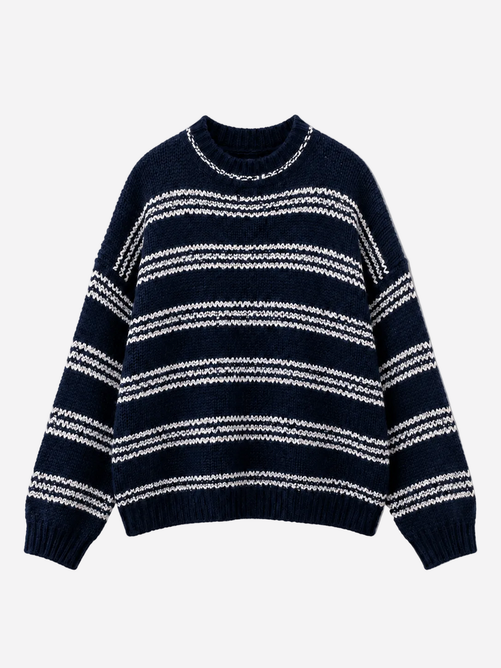 STRETCHY 3 STRIPE KNIT NAVY | SEISHIKI STUDIO