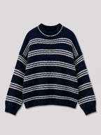 STRETCHY 3 STRIPE KNIT NAVY | SEISHIKI STUDIO
