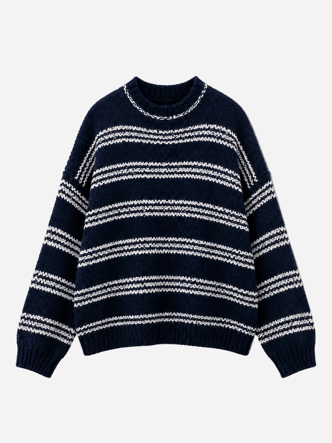 STRETCHY 3 STRIPE KNIT NAVY | SEISHIKI STUDIO