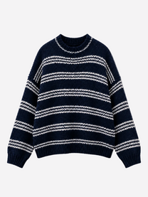 Stretchy 3 Stripe Knit Navy – SEISHIKI STUDIO