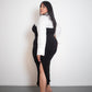 SHIKKU Dress BLACK/WHITE