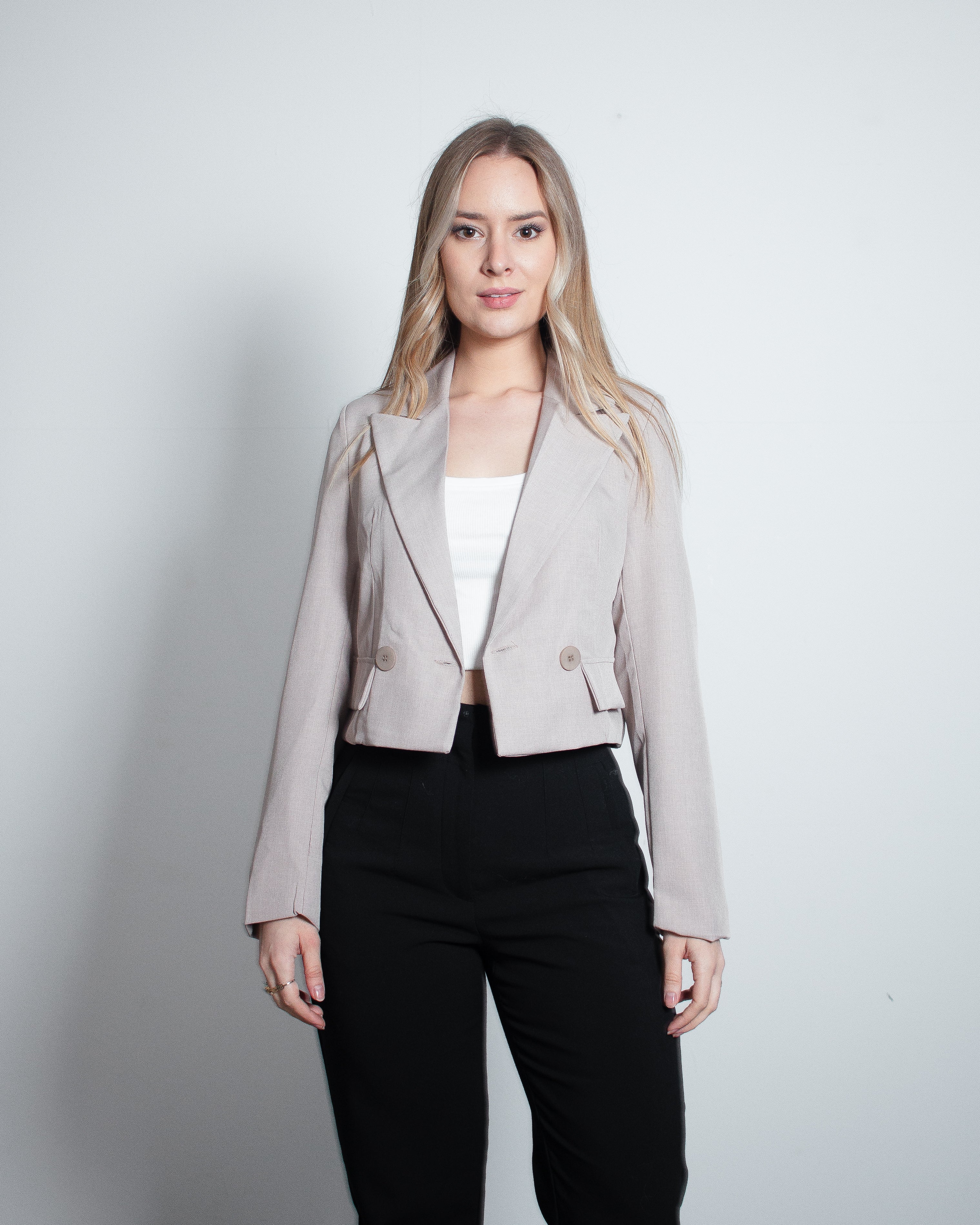 HARUKI Cropped Blazer TAUPE