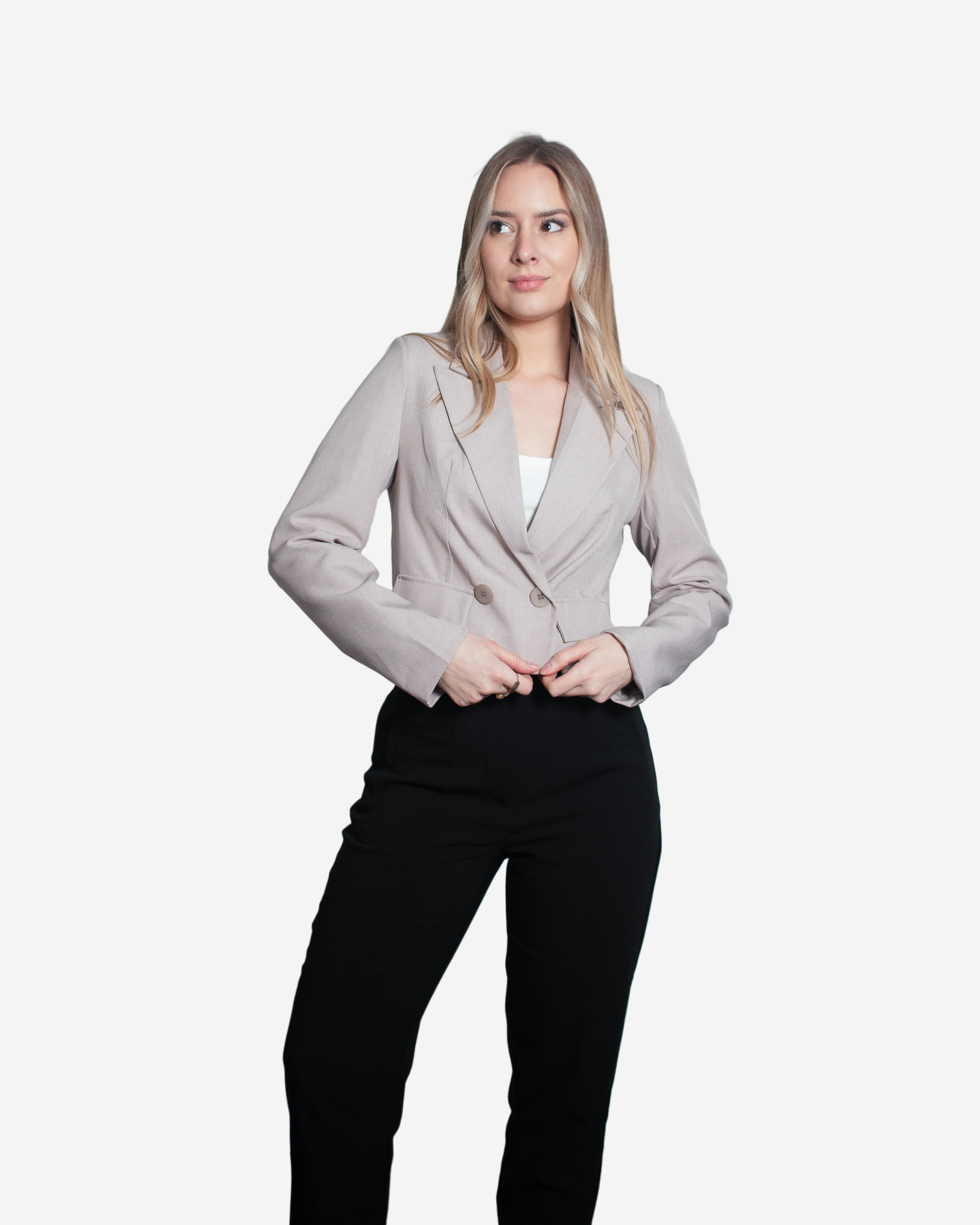 HARUKI Cropped Blazer TAUPE