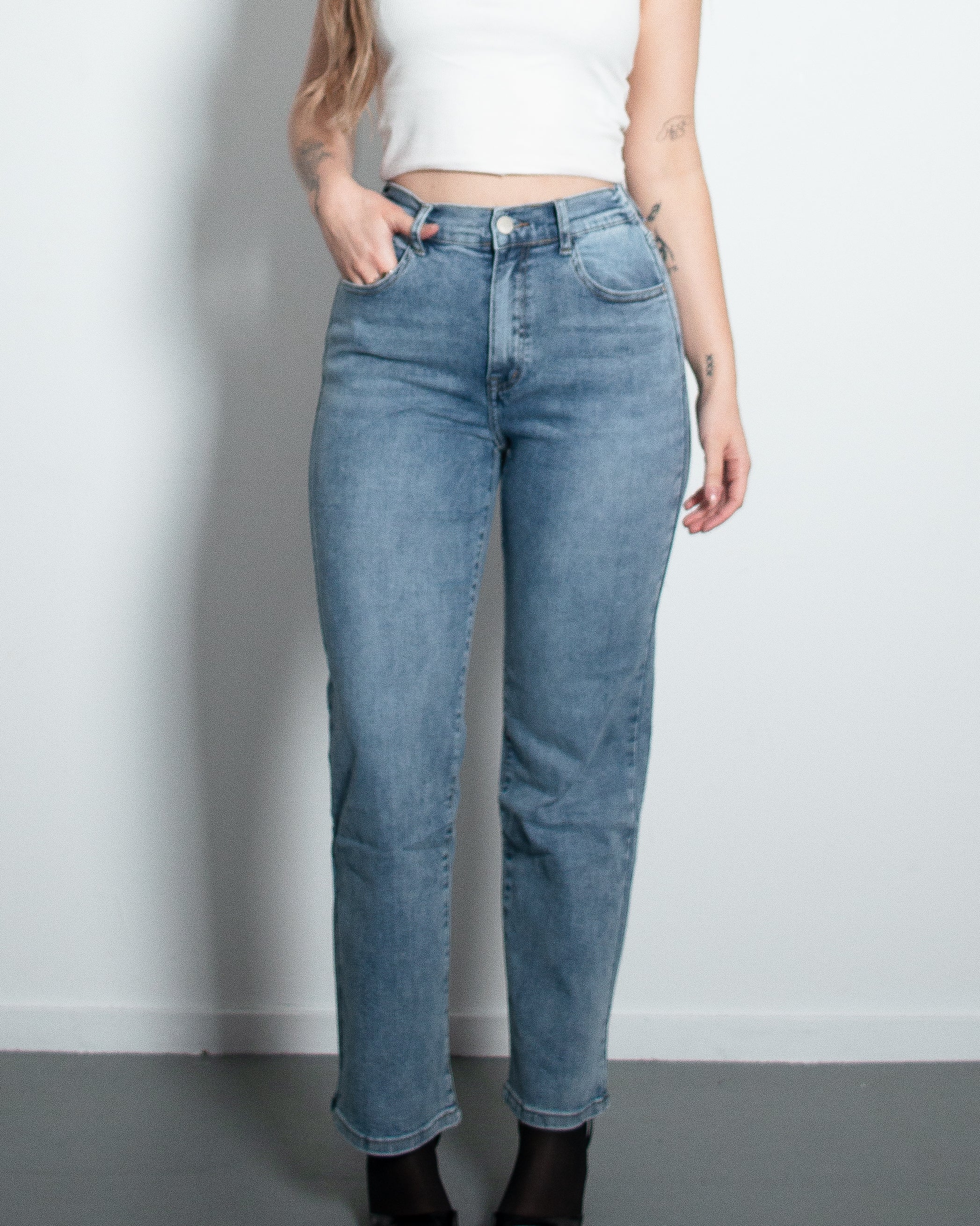 SENREN Stretchy Back Wide Leg Jeans