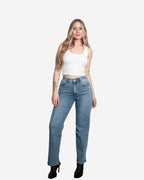 SENREN Stretchy Back Wide Leg Jeans