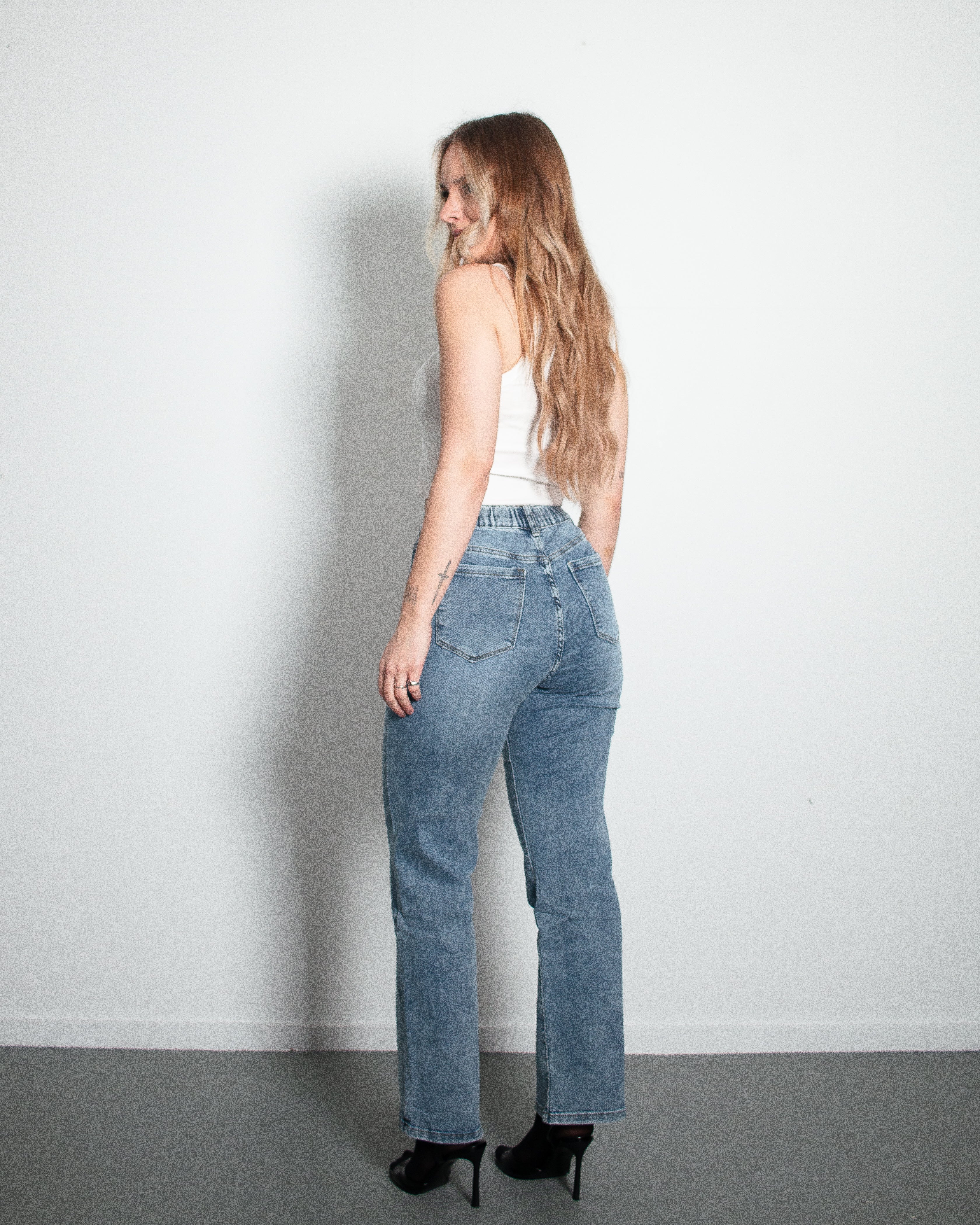 SENREN Stretchy Back Wide Leg Jeans