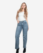 HIKARI Stretchy Back Straight Leg Jeans