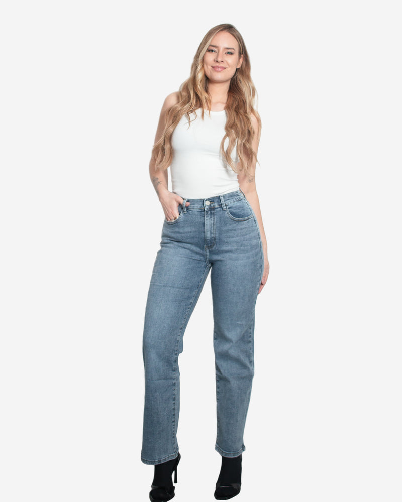 HIKARI Stretchy Back Straight Leg Jeans