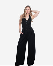 SOTO STRETCHY WAIST Jumpsuit BLACK | SEISHIKI STUDIO
