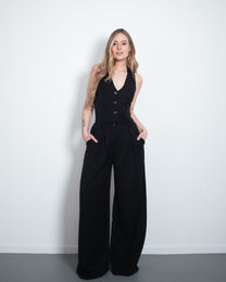 SOTO STRETCHY WAIST Jumpsuit BLACK | SEISHIKI STUDIO