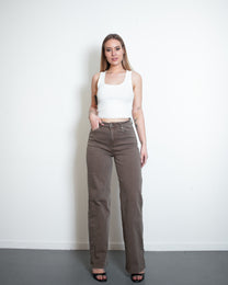 002 - THE BAGGY STRAIGHT LEG STRETCHY Jeans LIGHT BROWN - IL 78CM | SEISHIKI STUDIO
