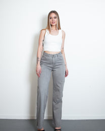 002 - THE BAGGY STRAIGHT LEG STRETCHY Jeans LIGHT GREY - INSEAM 78CM | SEISHIKI STUDIO